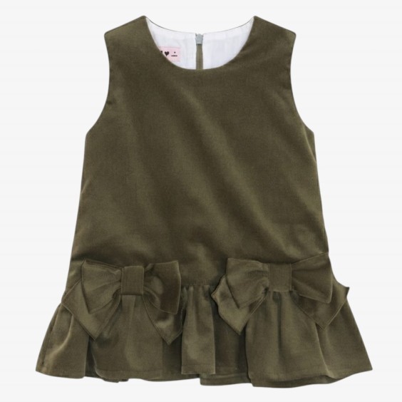 robe en velours côtelé vert