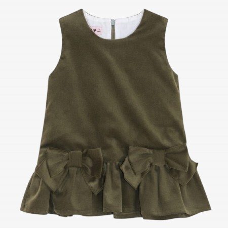 robe en velours c�tel� vert