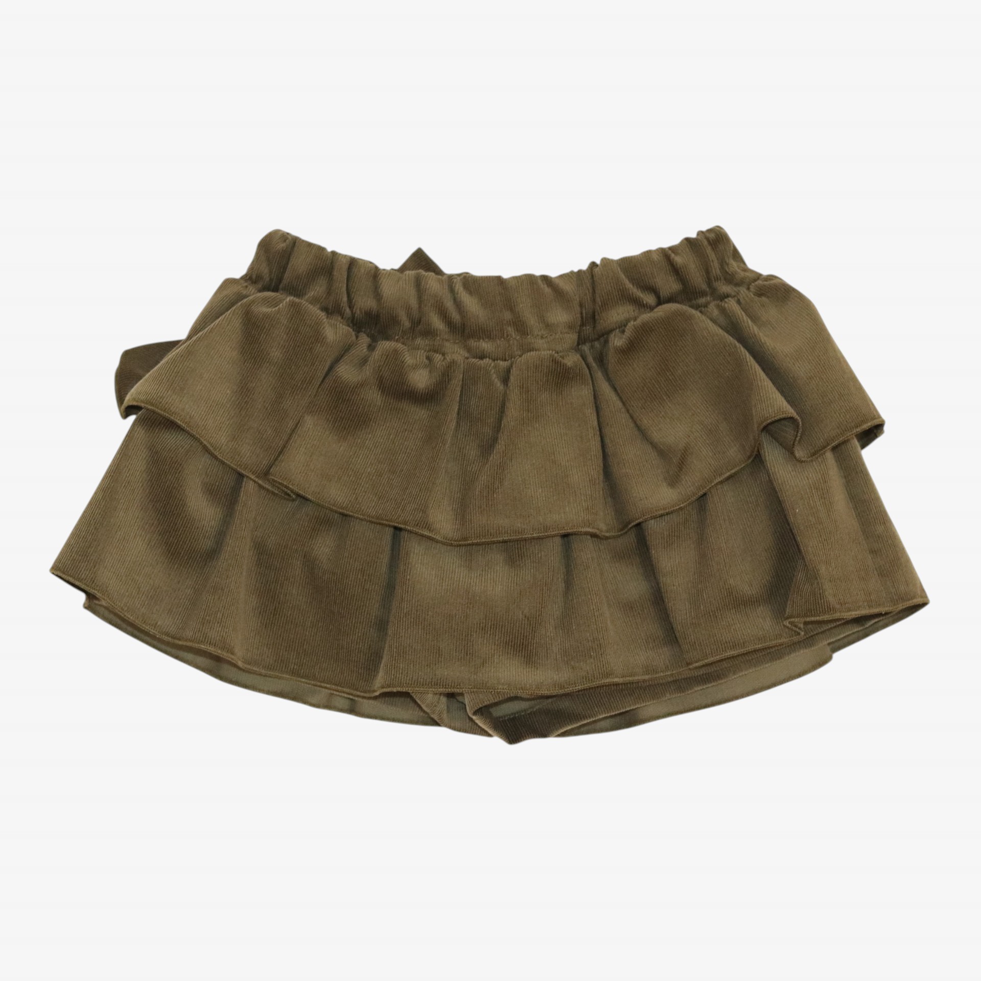 Jupe-short en velours côtelé vert