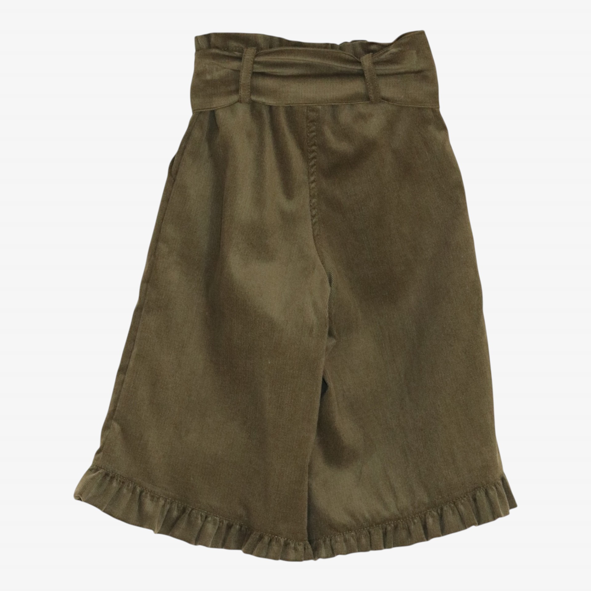 pantalon en velours côtelé vert olive