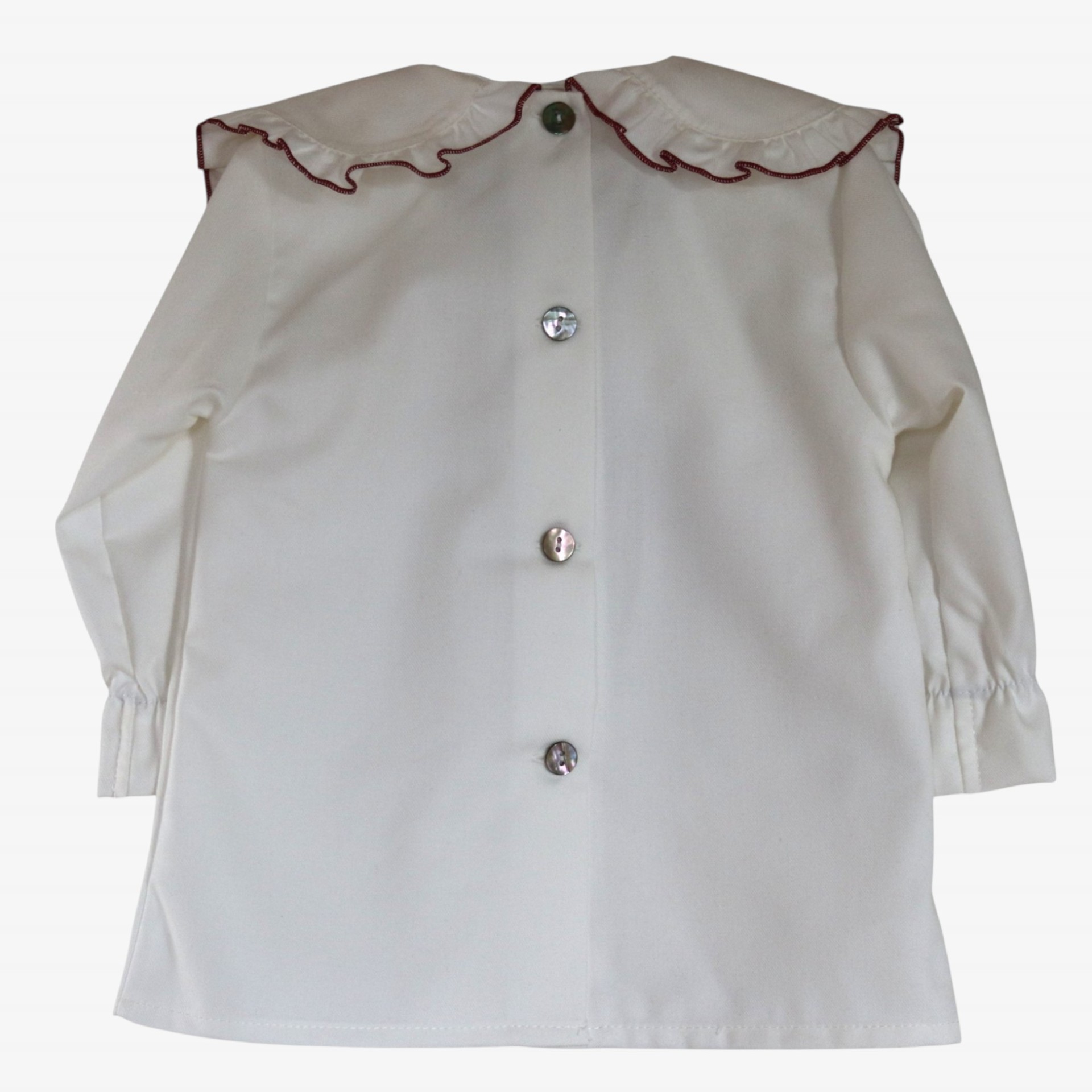Viela raw blouse with burgundy bow