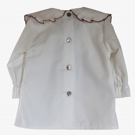 Viela raw blouse with burgundy bow