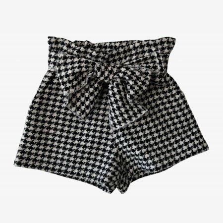 Short pied-de-poule noir et blanc