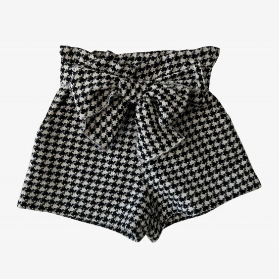 Black and white houndstooth shorts