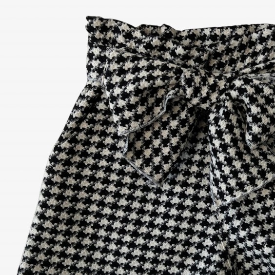 Black and white houndstooth shorts