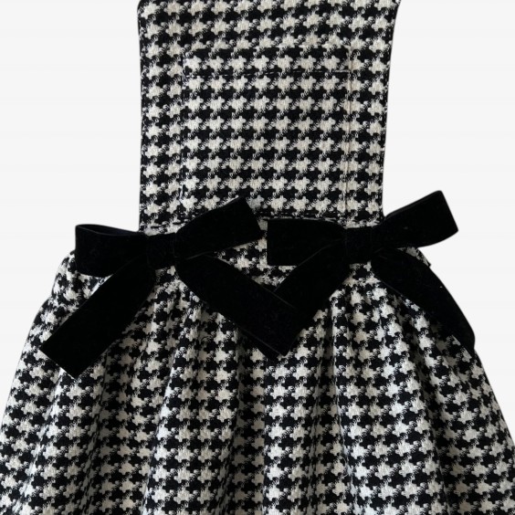 Black and white Pied poule dungaree skirt