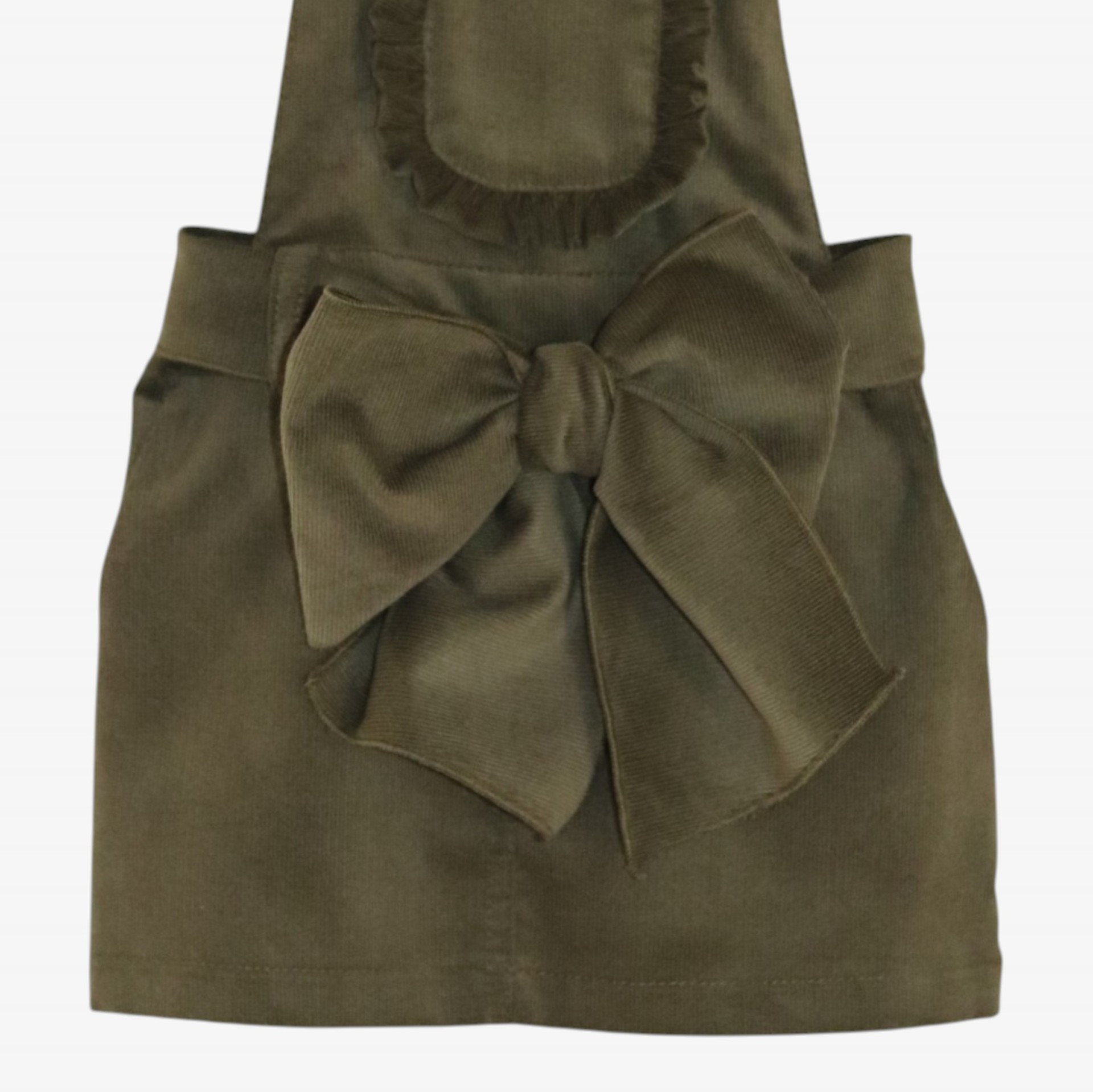 Jupe en velours côtelé vert olive avec corsage
