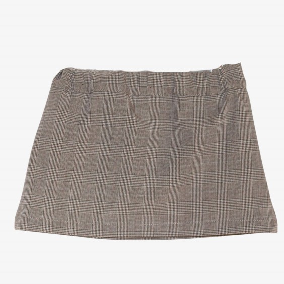 Brown plaid skirt with pockets