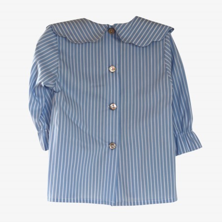 Blue striped blouse with collar