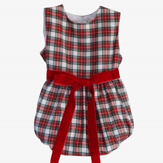 Red plaid romper