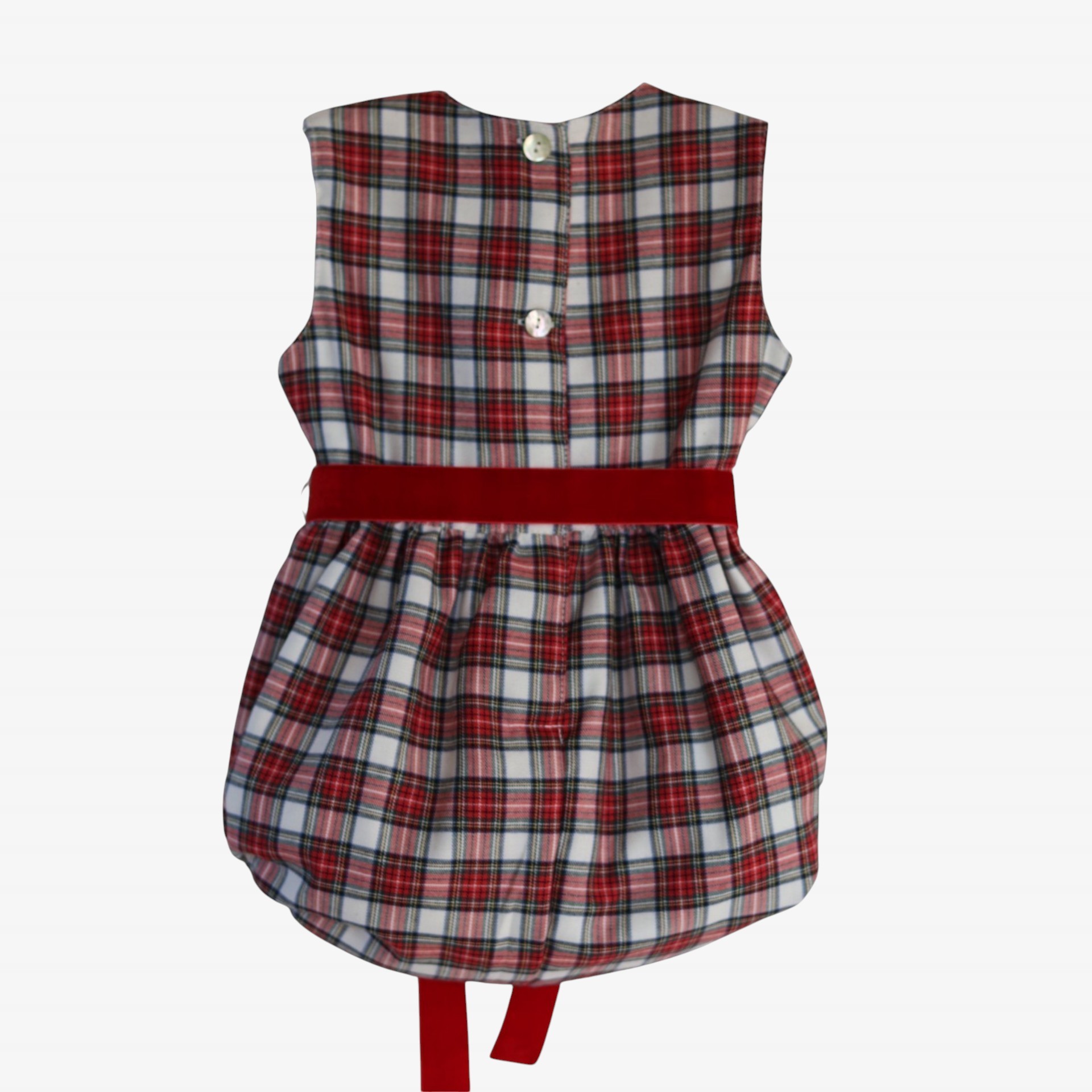 Red plaid romper