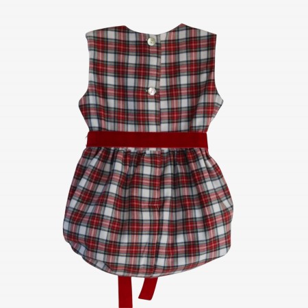 Red plaid romper