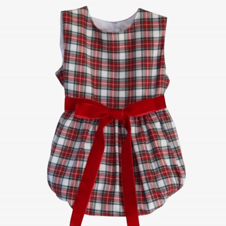 Red plaid romper