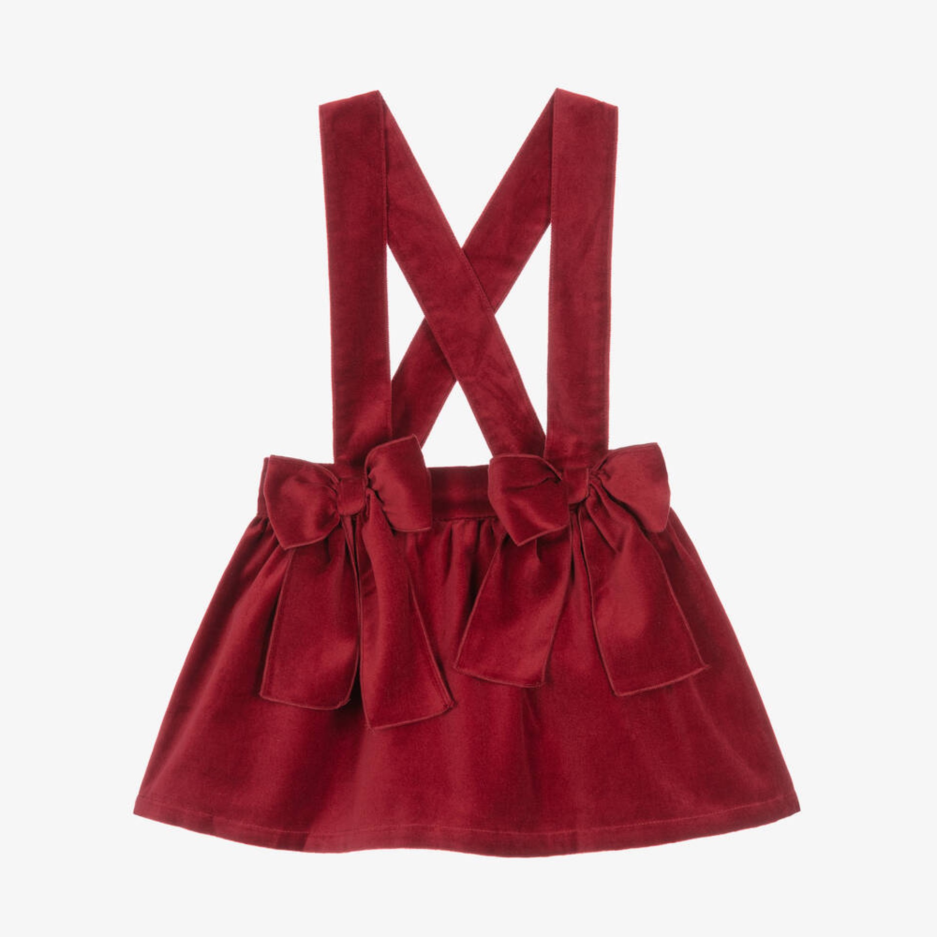 Bordeaux velvet skirt with straps
