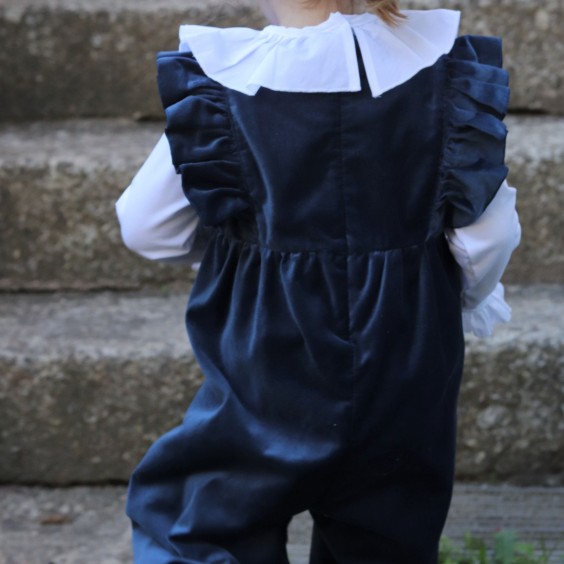 Midnight blue velvet jumpsuit