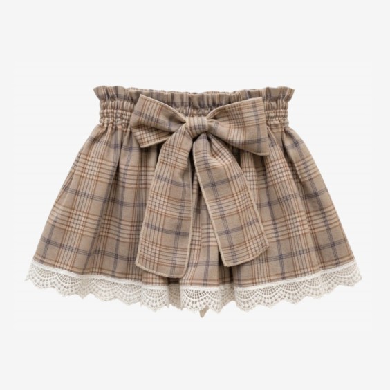 Brown plaid skirt with bow Brown plaid skirt with bow
