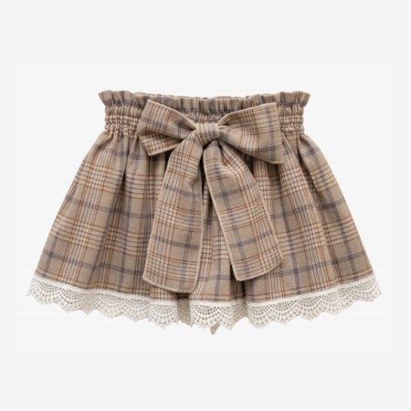 Brown plaid skirt with bow Brown plaid skirt with bow