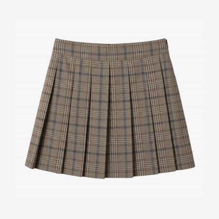 Brown plaid pleated skirt Brown plaid pleated skirt