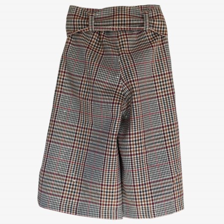 Cream and burgundy plaid trousers Cream and burgundy plaid trousers