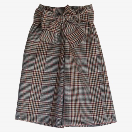 Cream and burgundy plaid trousers Cream and burgundy plaid trousers