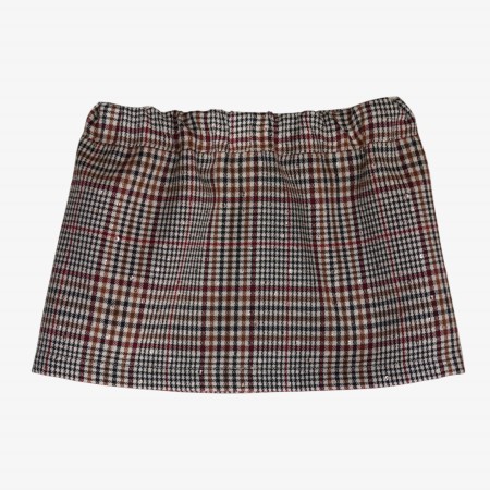 Cream and burgundy plaid skirt
