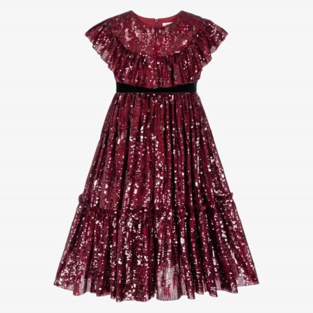 Robe bordeaux à sequins et nœuds Robe bordeaux à sequins et nœuds