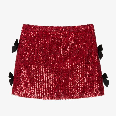 Jupe bordeaux à sequins et nœuds Jupe bordeaux à sequins et nœuds