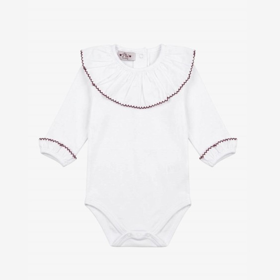 Body / T-shirt collar with burgundy picuette