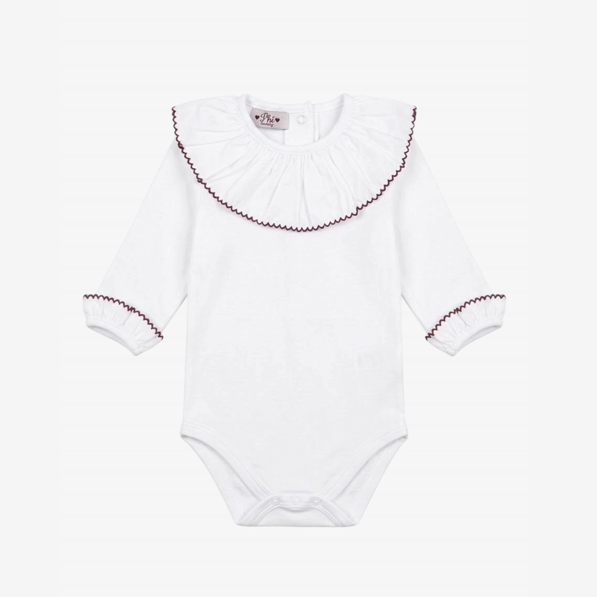 Body / T-shirt collar with burgundy picuette