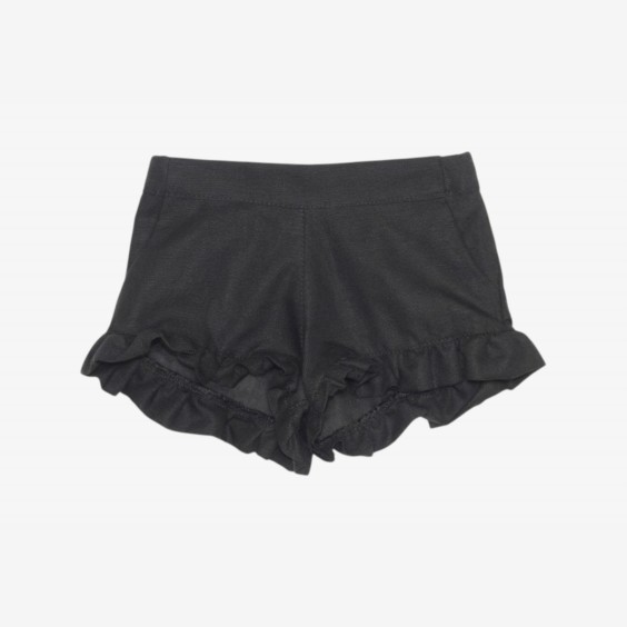 Black linen shorts