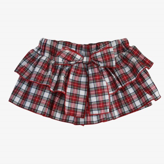 Saia-calção xadrez vermelho Saia-calção xadrez vermelho