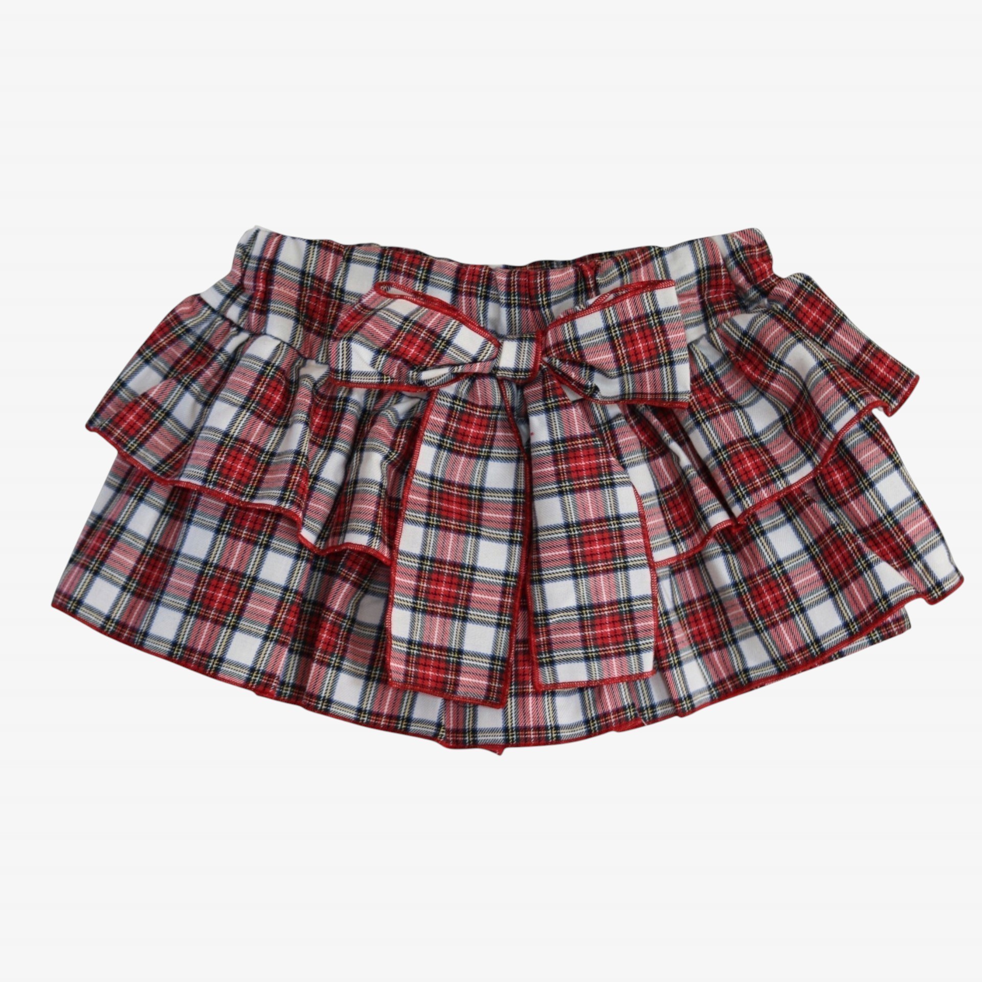 Saia-calção xadrez vermelho